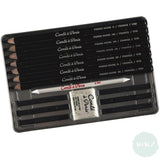 DRAWING / SKETICHING PENCILS - Conté à Paris - PIERRE NOIR SET - 15 Assorted Tin