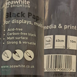 PAPER - Roll - CARTRIDGE PAPER - 140gsm - BLACK - 63cm WIDE x 10 metres
