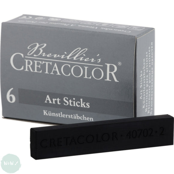 Compressed Charcoal Sketching Sticks - CRETACOLOUR - Art Stick - 6 Pieces