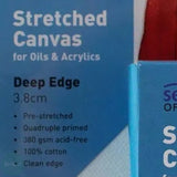 DEEP EDGE White Primed Stretched 100% Cotton Canvas 350gsm  -  SINGLES - 30 x 30 (approx. 12 x 12")