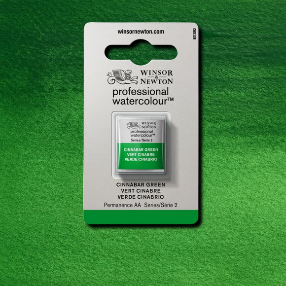 Watercolour Half Pan - Winsor & Newton Professional -  CINNABAR GREEN