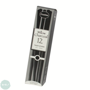 Willow Charcoal - COATES - Thick - 12 Stick