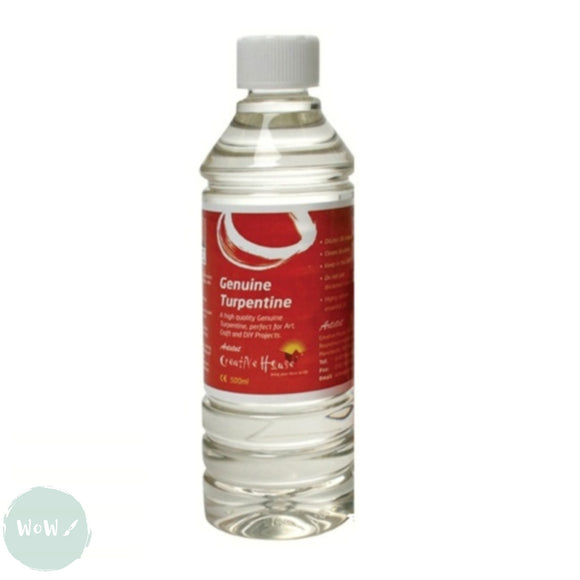 Oil Painting Solvents- Pure Turpentine 500ml bottle 