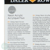 Acrylic Paint Set- Daler Rowney SIMPLY Acrylic - NEON & GLOW -  6 Assorted 12ml tubes