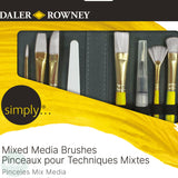 BRUSH SET - Daler Rowney - SIMPLY - 10 Assorted MIXED MEDIA BRUSH CASE