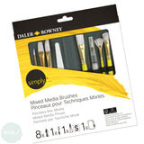 BRUSH SET - Daler Rowney - SIMPLY - 10 Assorted MIXED MEDIA BRUSH CASE