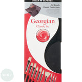 BRUSH SET - Daler Rowney - GEORGIAN –  SABLE & BRISTLE - Oil Brush Fine Art Collection  - Easel Zip case 10 Assorted