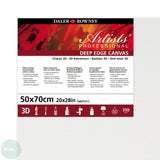 DEEP EDGE White Primed Stretched 100% Cotton Canvas – Daler Rowney -  ARTISTS 3D - 50 x 70cm (Approx. 20 x 28”)