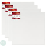 DEEP EDGE White Primed Stretched 100% Cotton Canvas – Daler Rowney -  ARTISTS 3D - 80 x 80cm (Approx. 31.5 x 31.5”) PACK OF 4