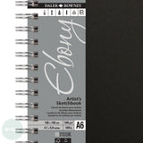 HARDBACK SKETCHBOOK - Spiral Bound - Daler Rowney - EBONY -  A6 - PORTRAIT - 150gsm