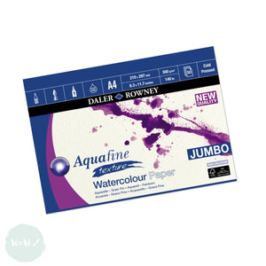 WATERCOLOUR PAPER PAD - Daler Rowney - AQUAFINE - JUMBO - 50 sheets - 300gsm - Texture Surface - A4