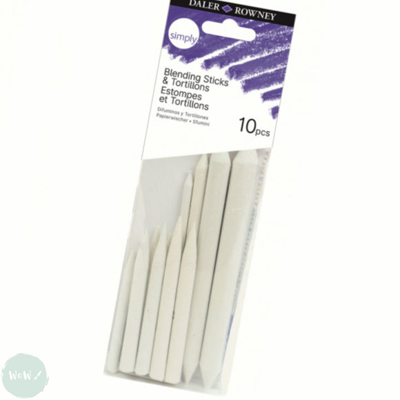 Blending- Paper Blending Sticks & Tortillons - SIMPLY - 10 Pack assorted