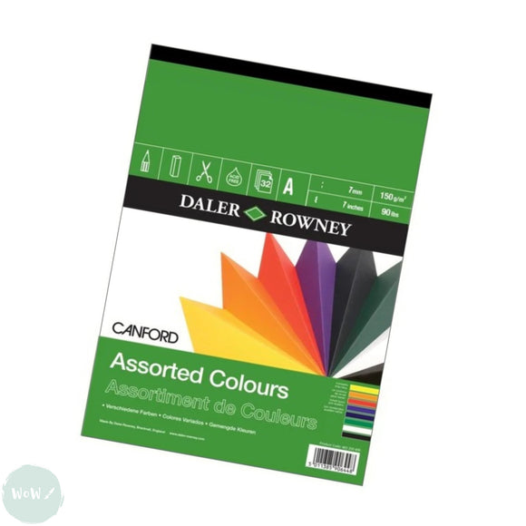 COLOURED PAPER PAD - Daler Rowney - CANFORD - 150gsm - Assorted - A3