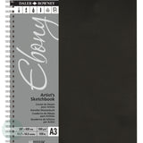 HARDBACK SKETCHBOOK - Spiral Bound - Daler Rowney - EBONY - A3 - PORTRAIT - 160gsm