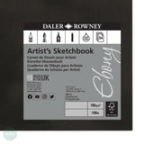 HARDBACK SKETCHBOOK - Square Bound - Daler Rowney - EBONY -  A6 LANDSCAPE 160G 54 sheet