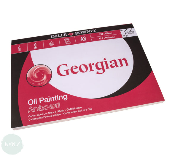 Pad - Oil Painting - Daler Rowney - GEORGIAN - 1.4mm thick - 10 sheet ARTBOARD Pad - A3