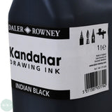 Drawing Ink- Daler Rowney - KANDAHAR- Black Indian Ink - 1 Litre (1000ml)