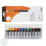 Acrylic Paint Set- Daler Rowney Simply Acrylic 12 Assorted 12ml tubes