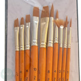BRUSH SET - Daler Rowney - SIMPLY - 10 Assorted Synthetic ACRYLIC - PLUS 4 GRAPHITE PENCILS
