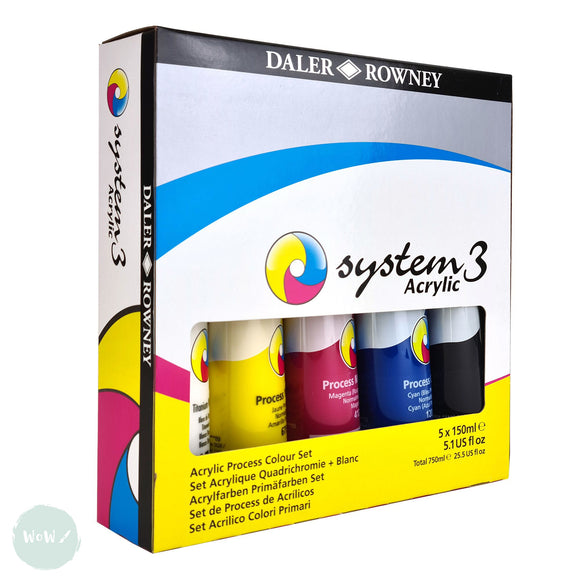 Acrylic Paint Set- Daler Rowney SYSTEM3 PROCESS SET- 6 x 59ml tubes