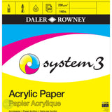 ACRYLIC PAPER PAD - Daler Rowney -  System 3 - 230gsm - A5