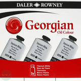 OIL PAINT - Daler Rowney GEORGIAN – 225ml tube - TITANIUM WHITE - TRIPLE PACK