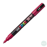 Paint Marker - POSCA -  PC-3M – SINGLE - Fine Bullet Tip - Dark red