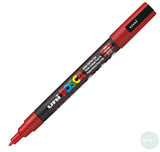 Paint Marker - POSCA -  PC-3M – SINGLE - Fine Bullet Tip -	Red