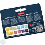 Watercolour Paint Sets - Derwent - METALLIC - Paint Pan Set & Waterbrush Pen