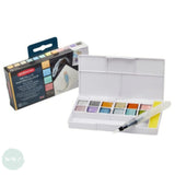 Watercolour Paint Sets - Derwent - METALLIC - Paint Pan Set & Waterbrush Pen