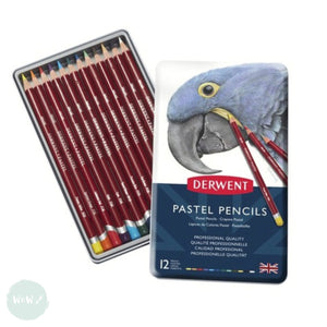 Pastel Pencil Sets - DERWENT -  Tin of 12 ASSORTED