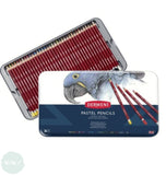 Pastel Pencil Sets - DERWENT -  Tin of 36 inc. FREE Sharpener & Erasers