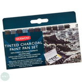 Watercolour Paint Sets - Derwent - TINTED CHARCOAL - Paint Pan Set & Waterbrush Pen