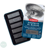 Pure Graphite - DERWENT - XL Blocks - 6 assorted grades - Tin