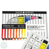 Gouache Set- Daler Rowney - Professional Designers Gouache  - STARTER PROCESS SET - 6 x 15ml