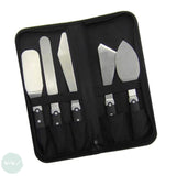 Painting / Palette Knife- Daler Rowney - STUDIO LARGE KNIFE COLLECTION - Set of 5 assorted in zip-up case