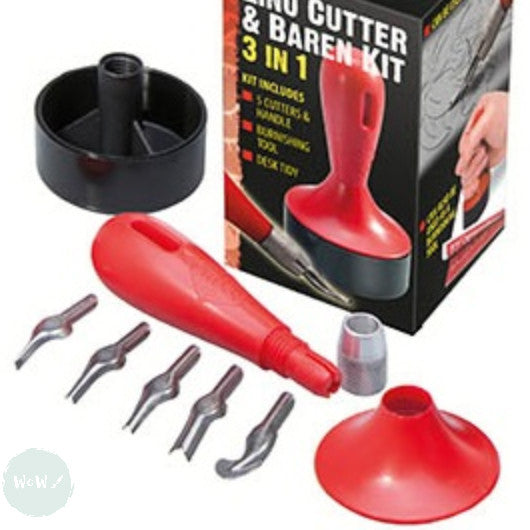 BLOCK / LINO PRINTING - CUTTING TOOL - Essdee - L5B- 3 IN 1 Baren, Han ...