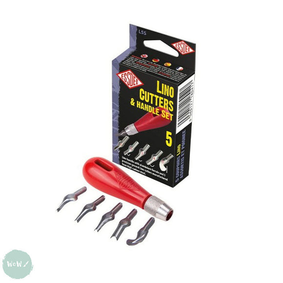 BLOCK / LINO PRINTING - CUTTING TOOL - ESSDEE  L5S Five assorted blades and Handle set