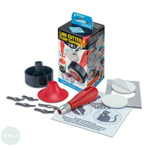 BLOCK / LINO PRINTING - CUTTING TOOL - Essdee - STAMP CARVING KIT - L5B2D - 3 in 1 (5 Cutters & 2 Stamps)