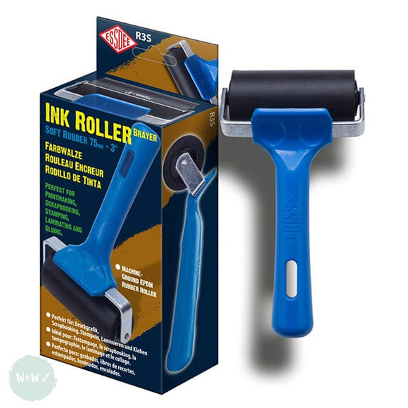 BLOCK / LINO PRINTING - ROLLER / BREYER - Essdee – Blue Handle - SOFT - 75mm wide