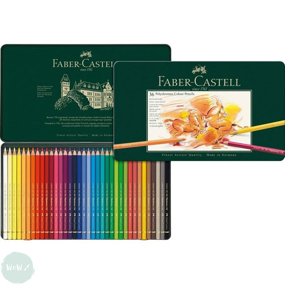Coloured Pencil Sets - Faber Castell POLYCHROMOS - TIN - 36
