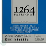 BLACK PAPER - Pad -SPIRAL BOUND - Fabriano - 1264 -200gsm -A3