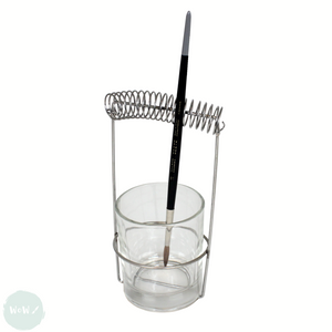 Brush Bath - Metal Brush Washer with glass