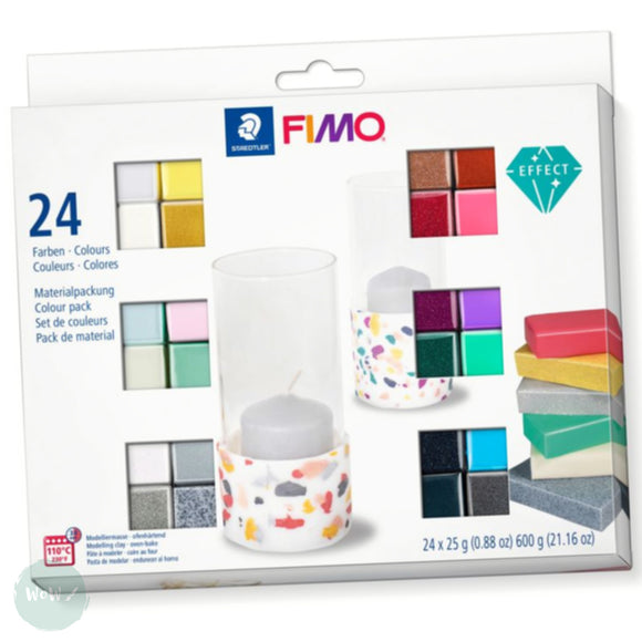 Modelling Clay- FIMO EFFECT - 24 ASSORTED - 25g Blocks