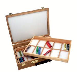 Artists Wooden Storage Box- PASTEL BOX TWO TRAY