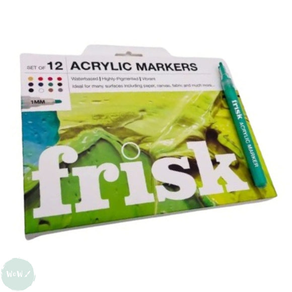 PAINT MARKER - FRISK - Acrylic Paint Marker - Set of 12 ASSORTED - 1mm