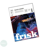 Pad - Oil Painting - Artists Canvas Pad - 10 sheets 280gsm BLACK Primed Cotton Canvas - A5