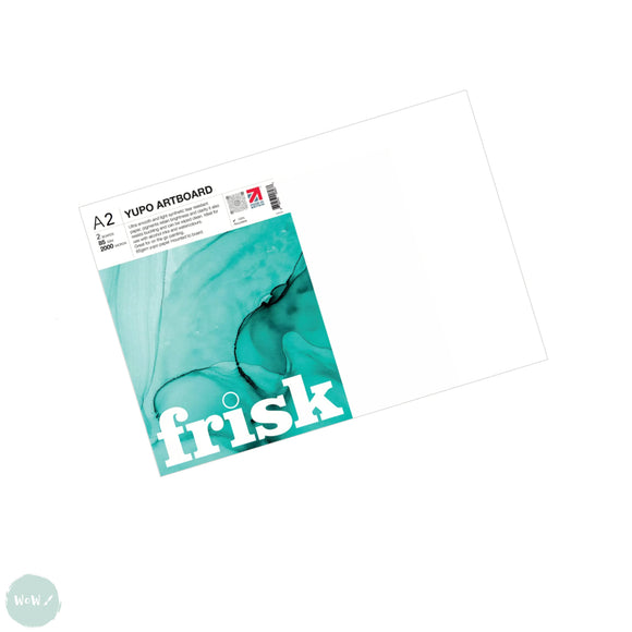 YUPO Synthetic Paper - WHITE - FRISK - 2mm ART BOARD - A2 - Pack of 2