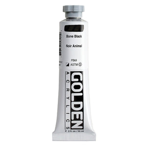 ARTISTS ACRYLIC PAINT - Golden HEAVY BODY -  59ml tube -  	Bone Black I