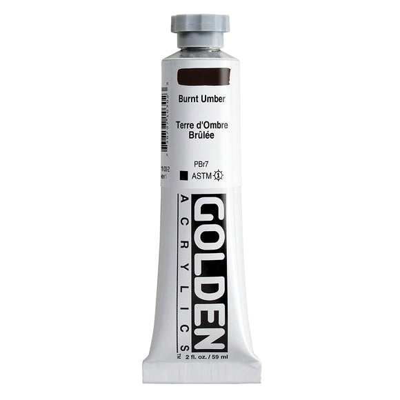 ARTISTS ACRYLIC PAINT - Golden HEAVY BODY -  59ml tube -  	Burnt Umber I